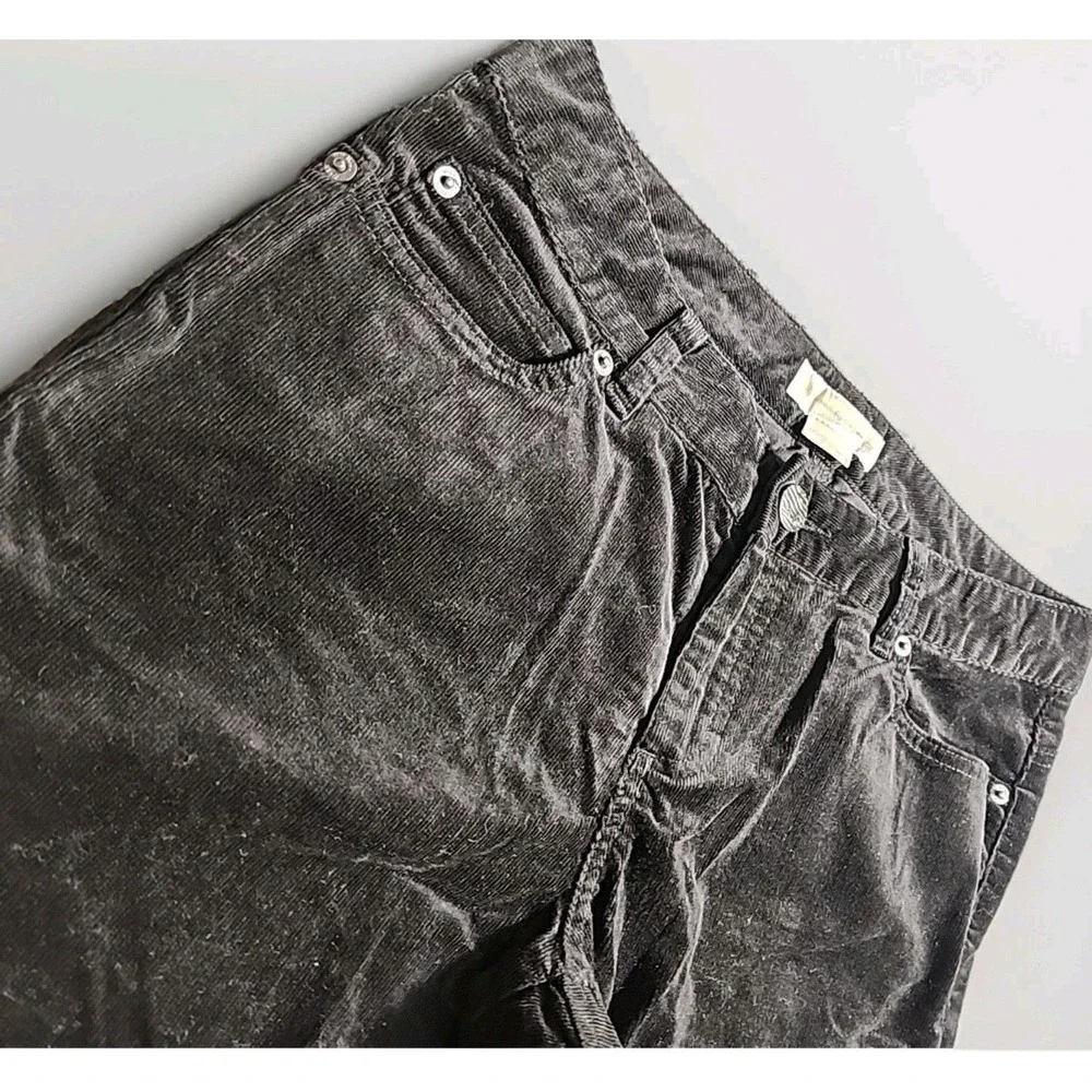 Michael Kors Corduroy Pants Women Sz 8 Gray Flare Leg Boho Retro Fall Stretch